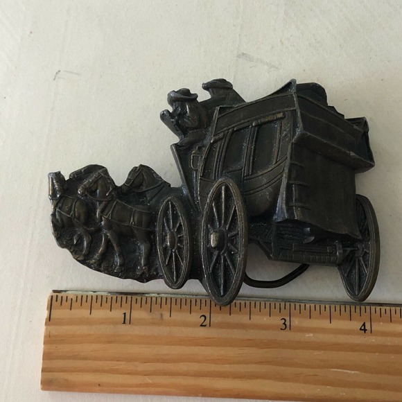 1979 BERGAMOT Brass Works Horse Drawn Carriage Belt Buckle M-145 - Picture 8 of 9